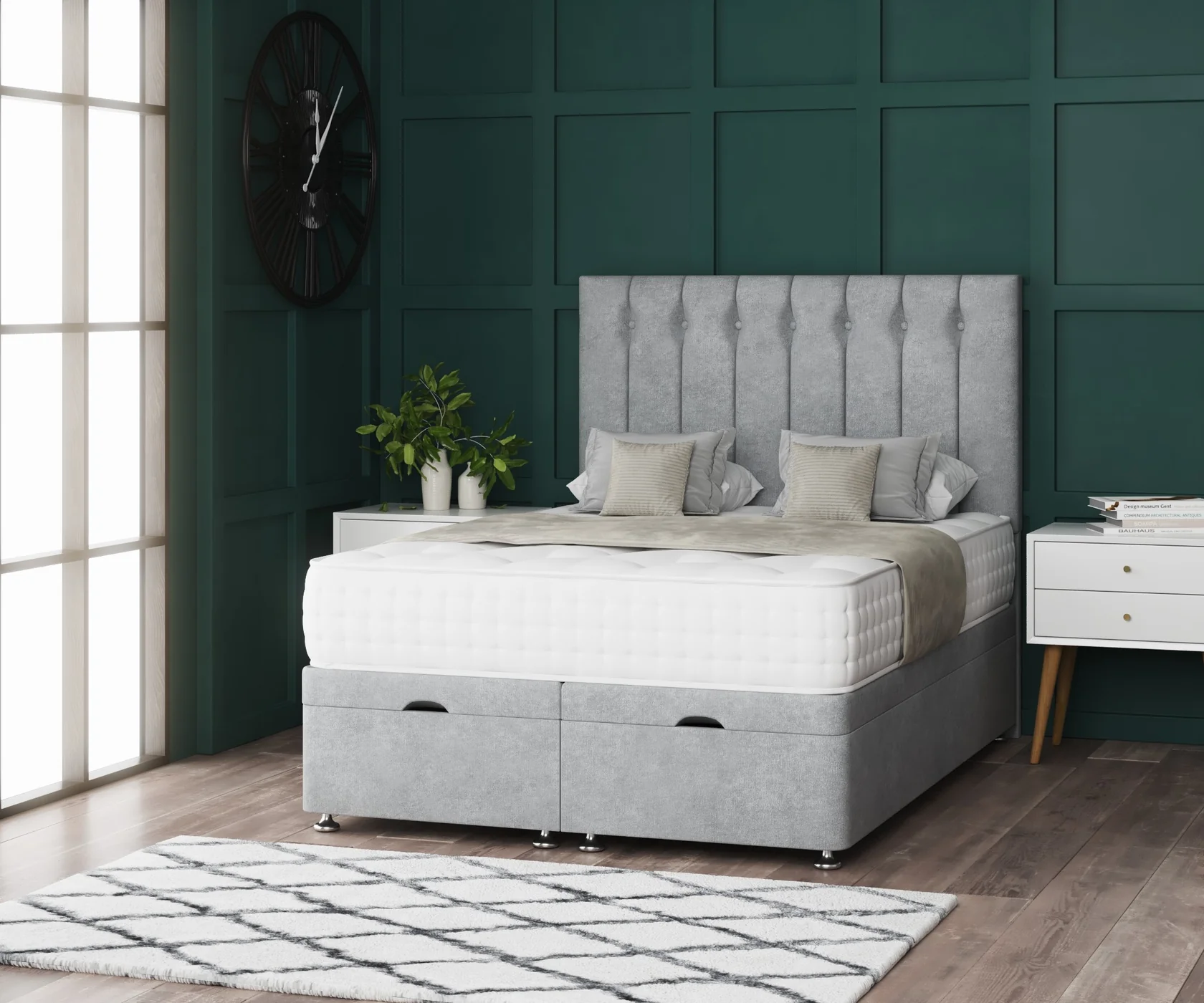 Floor Standing Button Top Divan Ottoman